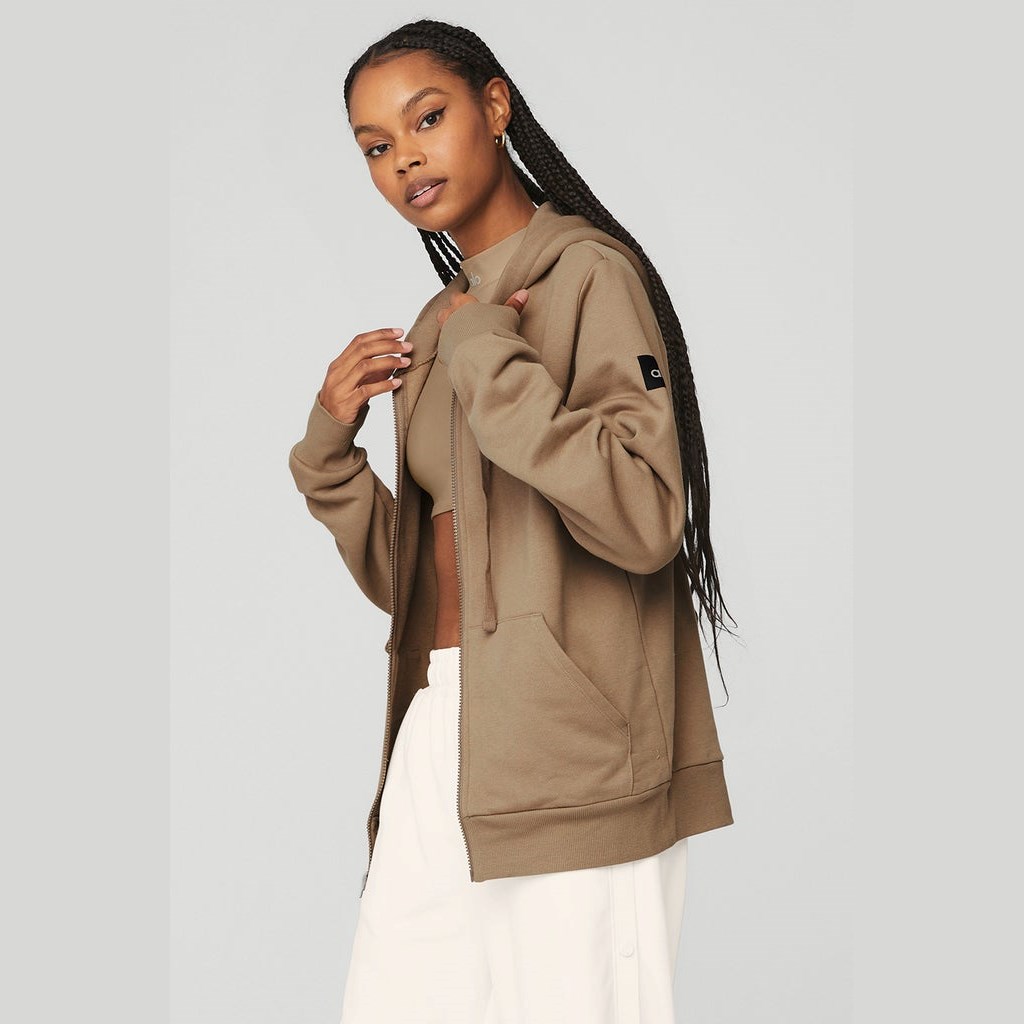 Sudadera Con Capucha Alo Yoga Everyday Full Zip Mujer Beige | XYEA27135