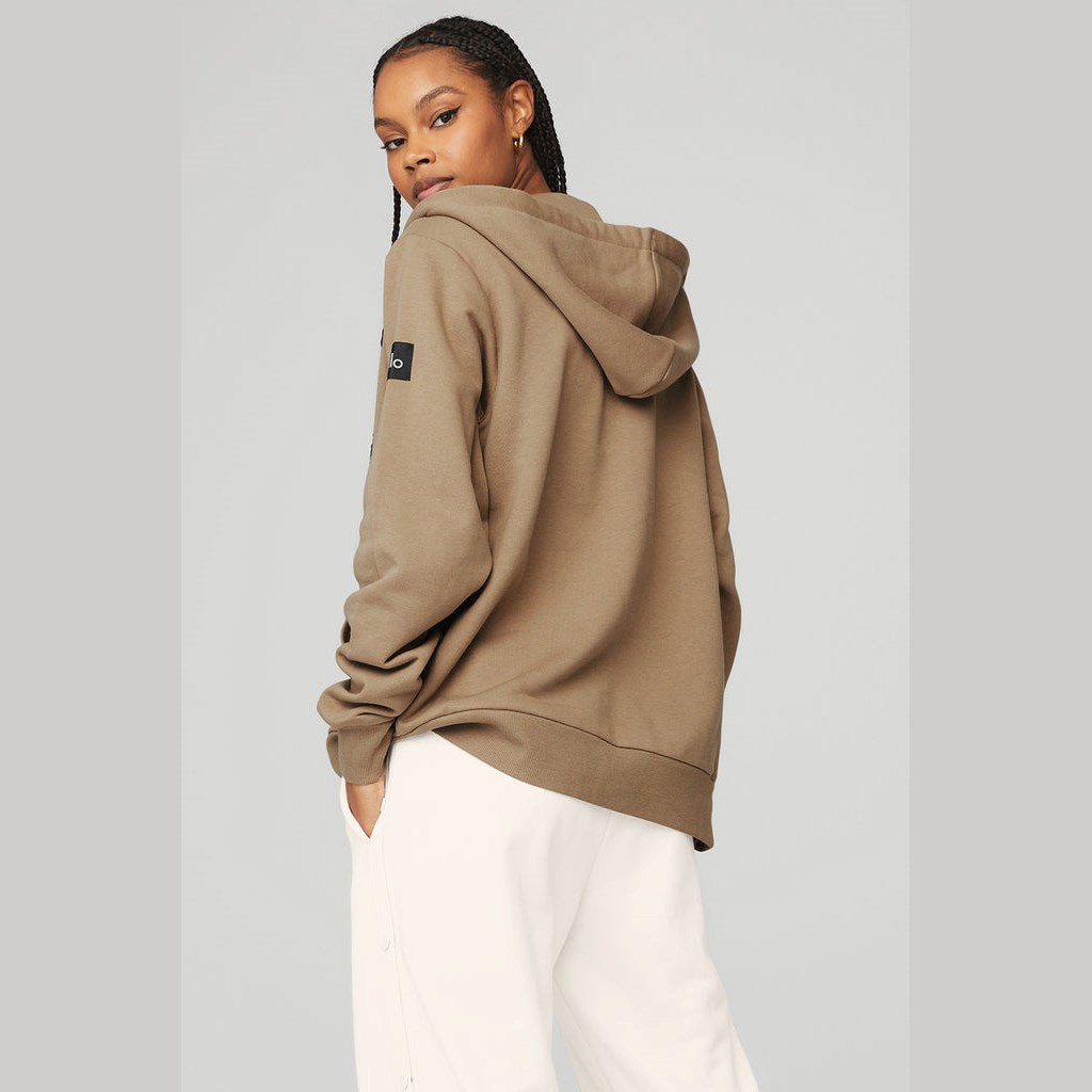 Sudadera Con Capucha Alo Yoga Everyday Full Zip Mujer Beige | XYEA27135