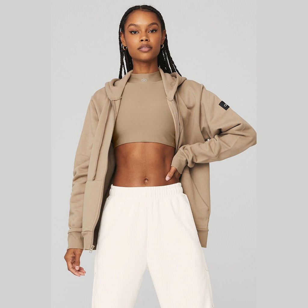 Sudadera Con Capucha Alo Yoga Everyday Full Zip Mujer Beige | XYEA27135