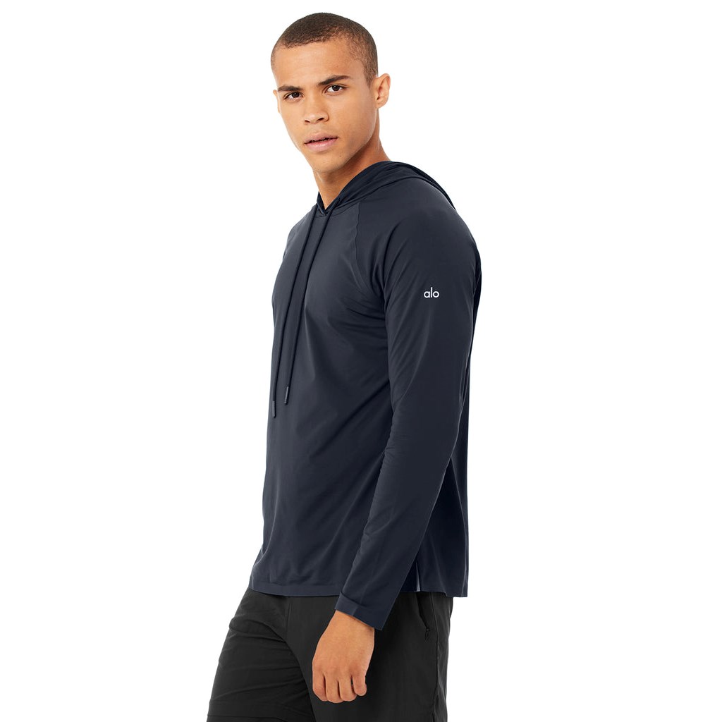 Sudadera Con Capucha Alo Yoga Idol Encapuchado Runner Hombre Azules | WFUY48932