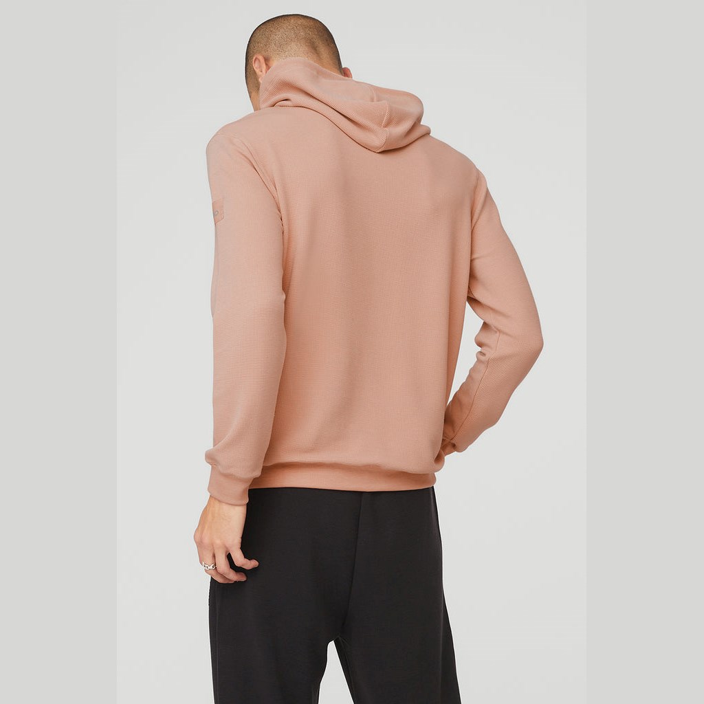 Sudadera Con Capucha Alo Yoga Micro Waffle Fast Break Hombre Rosas | DEJX95183