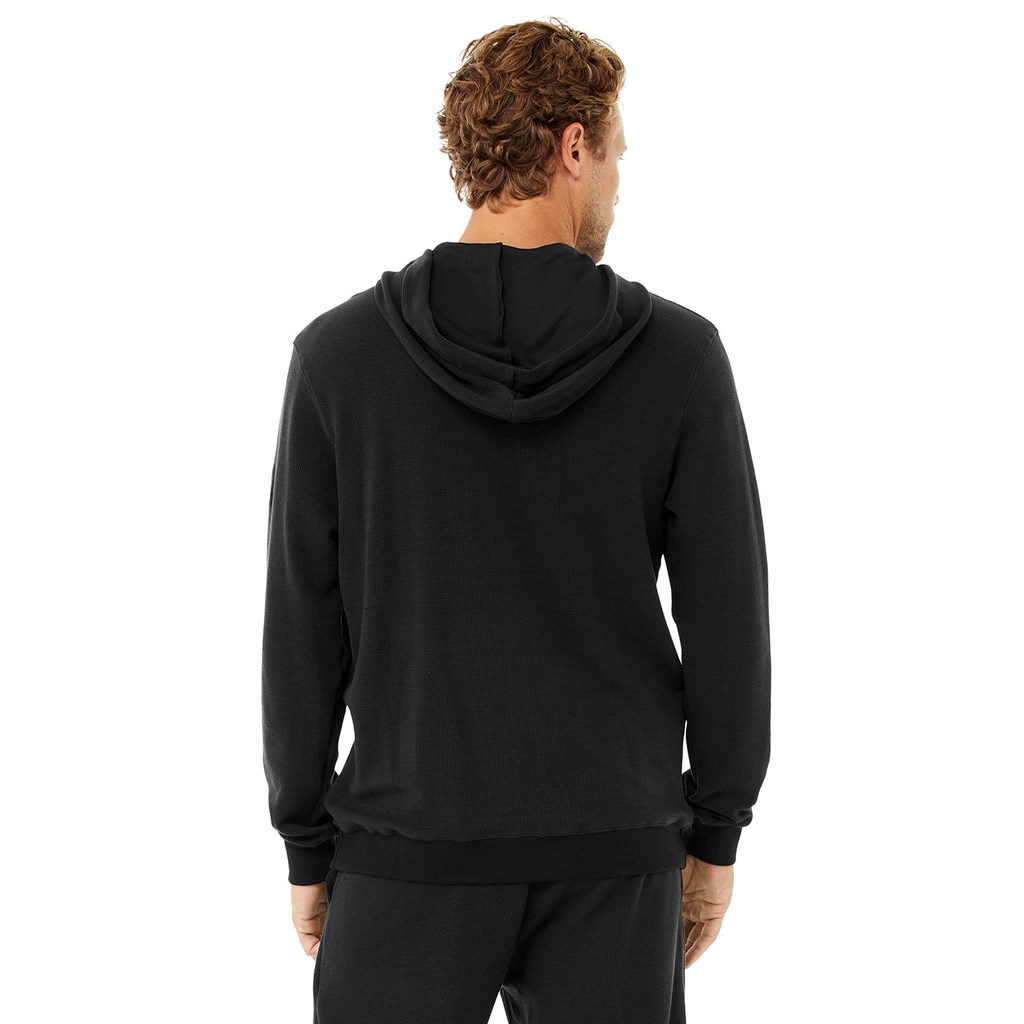 Sudadera Con Capucha Alo Yoga Micro Waffle Fast Break Hombre Negros | OTCJ83724
