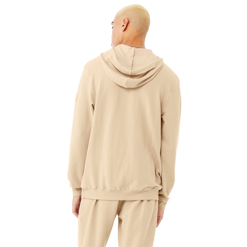 Sudadera Con Capucha Alo Yoga Micro Waffle Fast Break Hombre Beige | SMHL27913