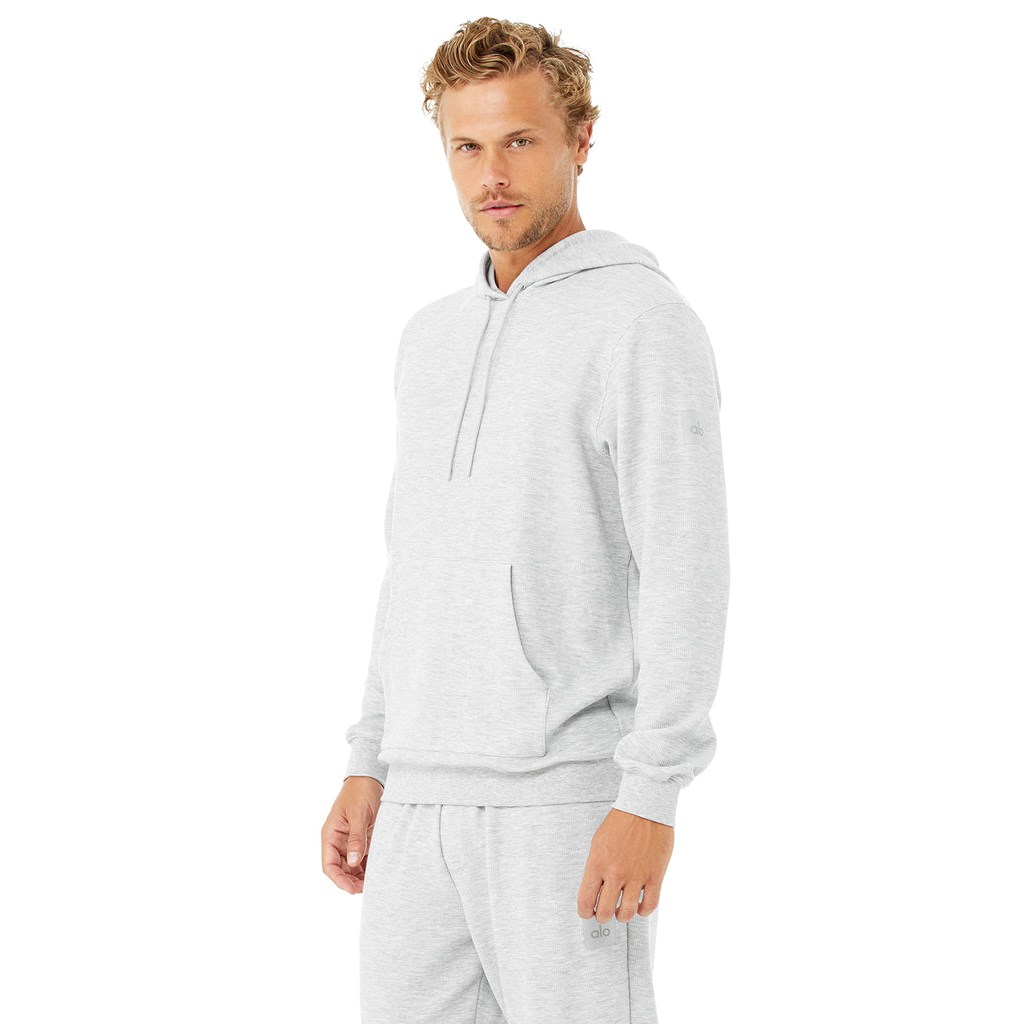 Sudadera Con Capucha Alo Yoga Micro Waffle Fast Break Hombre Grises | WFYA79053