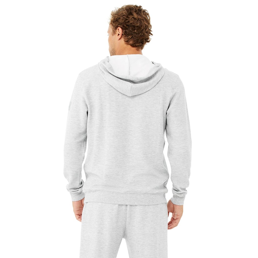 Sudadera Con Capucha Alo Yoga Micro Waffle Fast Break Hombre Grises | WFYA79053
