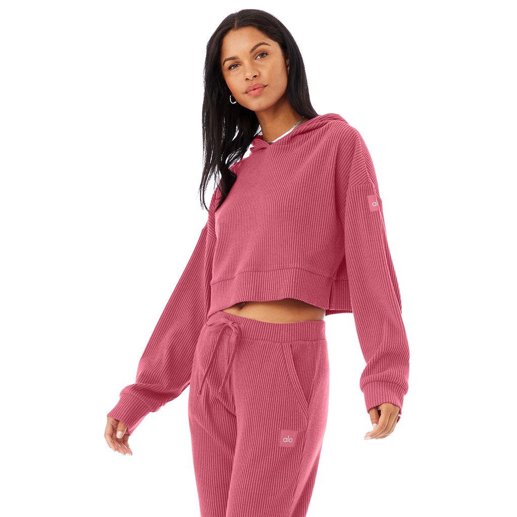 Sudadera Con Capucha Alo Yoga Muse Mujer Rosas | KIXJ43958
