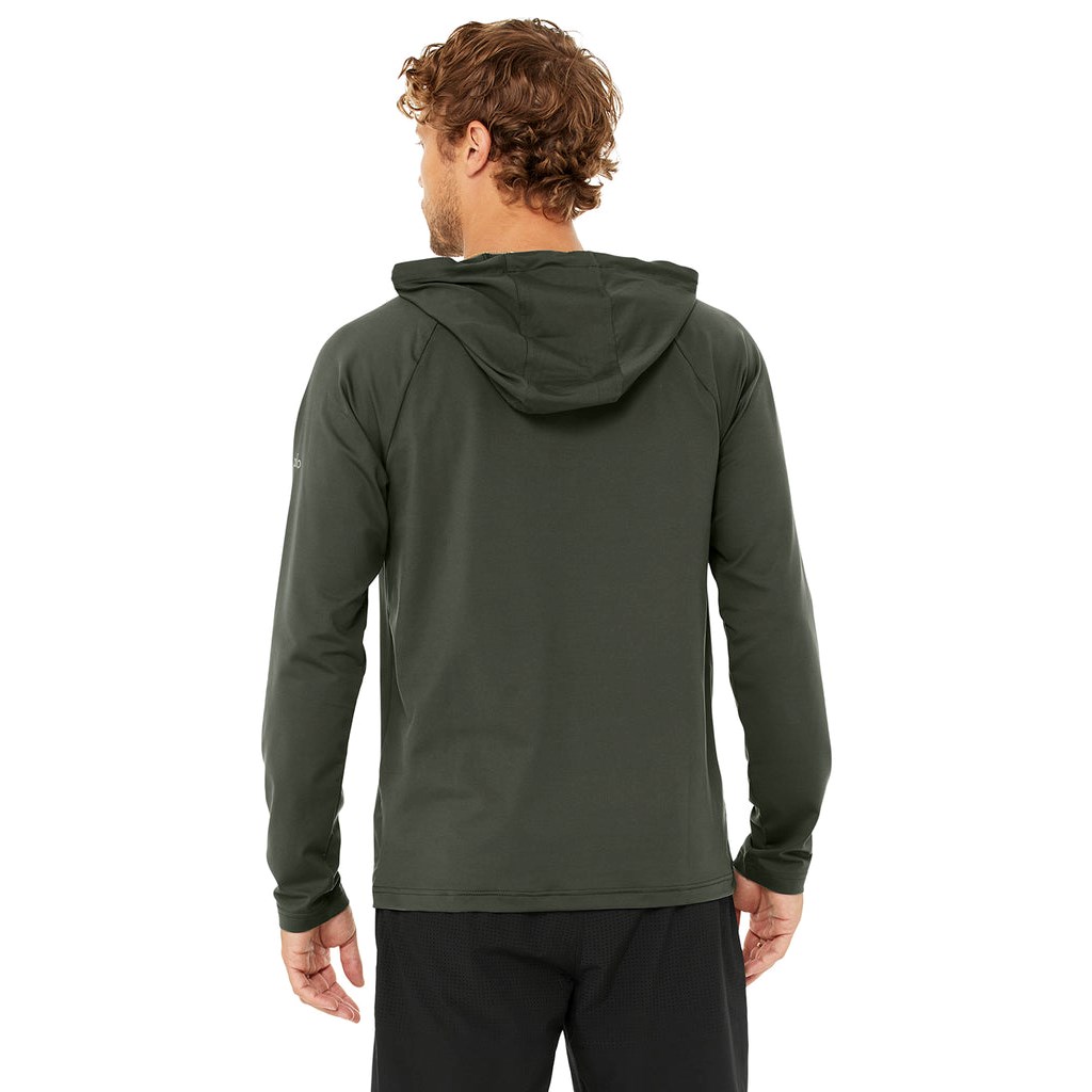 Sudadera Con Capucha Alo Yoga The Conquer Hombre Verdes | LAPY90871
