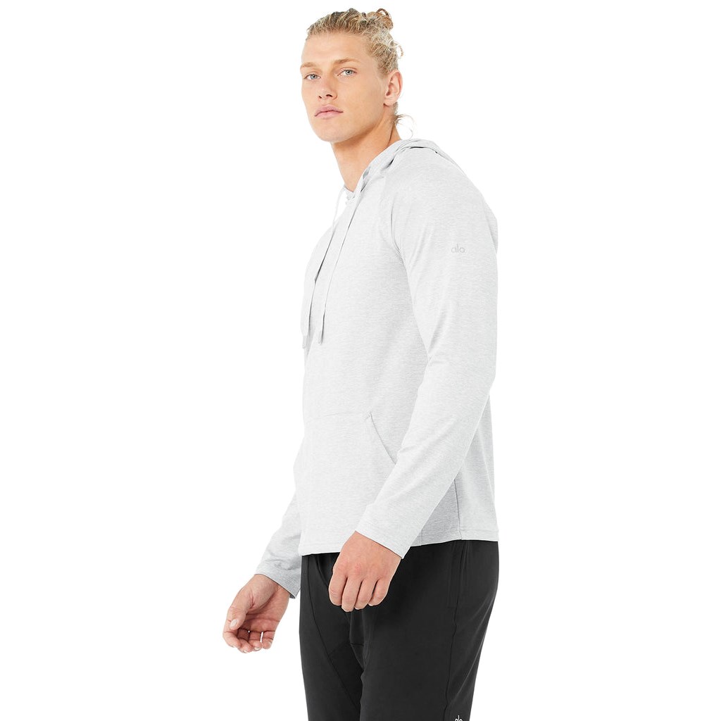 Sudadera Con Capucha Alo Yoga The Conquer Hombre Grises | NGCW06714