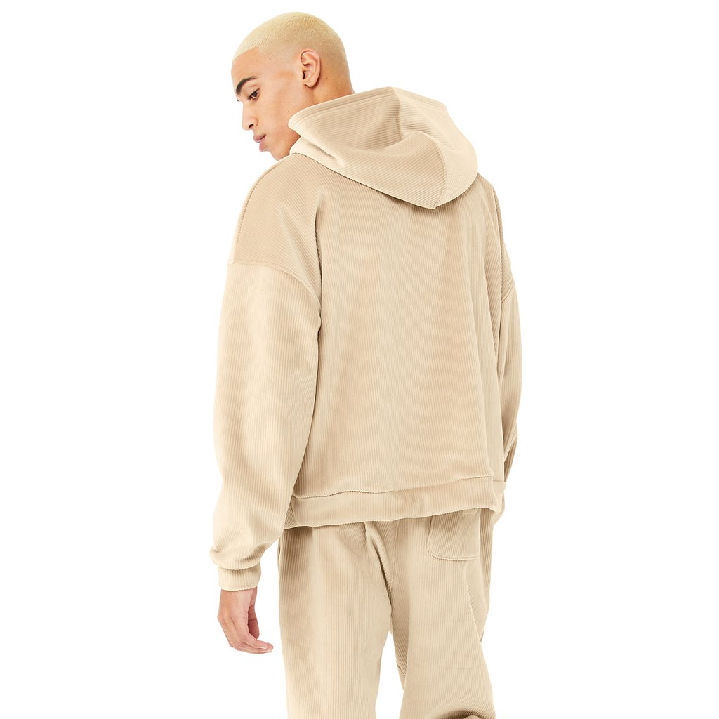 Sudadera Con Capucha Alo Yoga Velour Baller Hombre Beige | JZPT92063