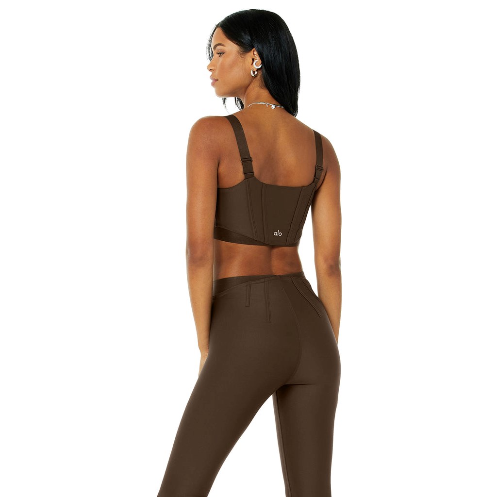 Sujetadores Deportivos Alo Yoga Airlift Corset Mujer Marrom | HMJT65198