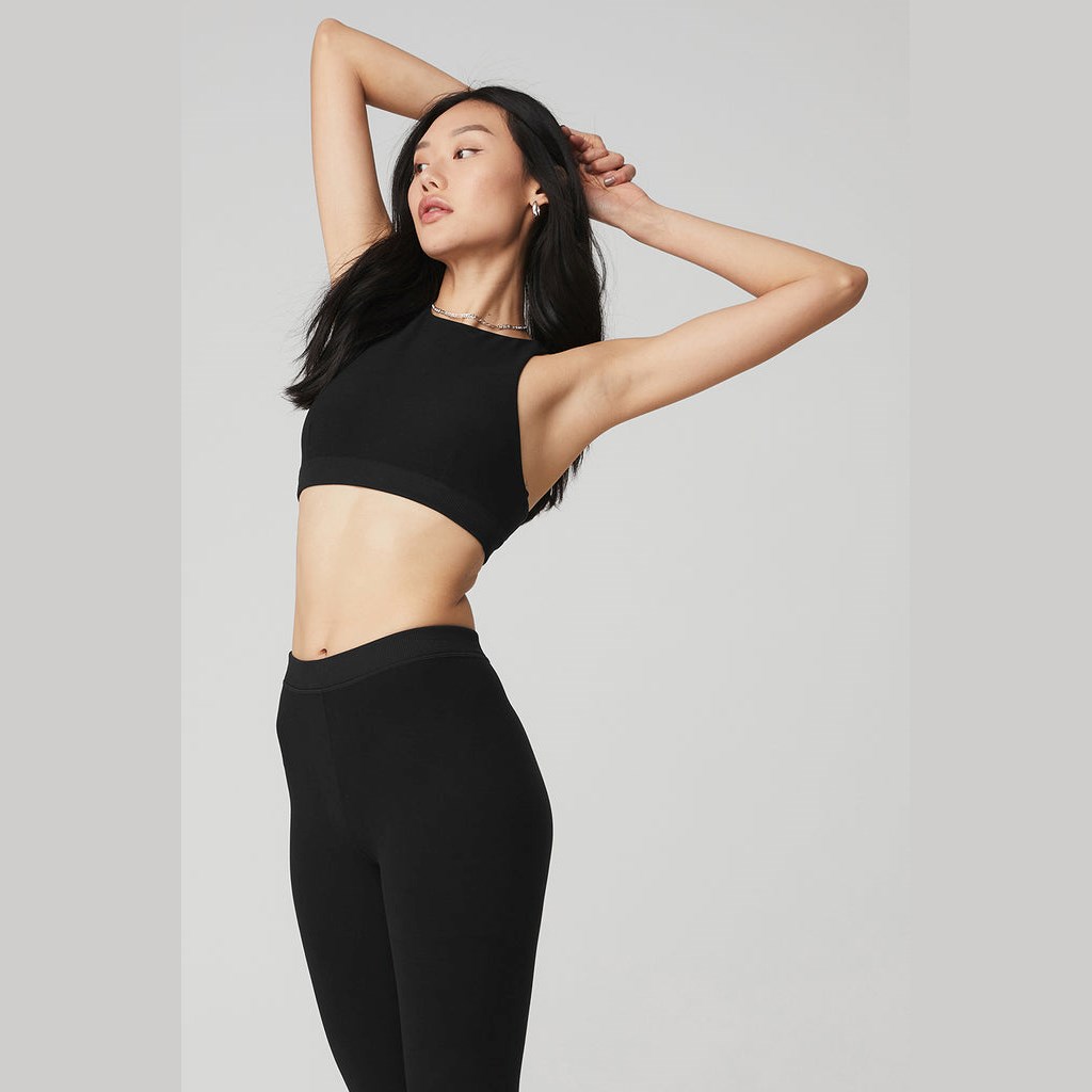 Sujetadores Deportivos Alo Yoga Alosoft Iconic 90's Mujer Negros | HJIQ32195
