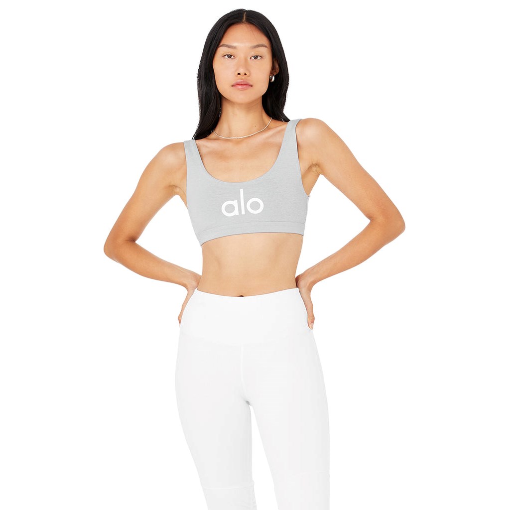 Sujetadores Deportivos Alo Yoga Ambient Logo Mujer Grises | SKLH64173