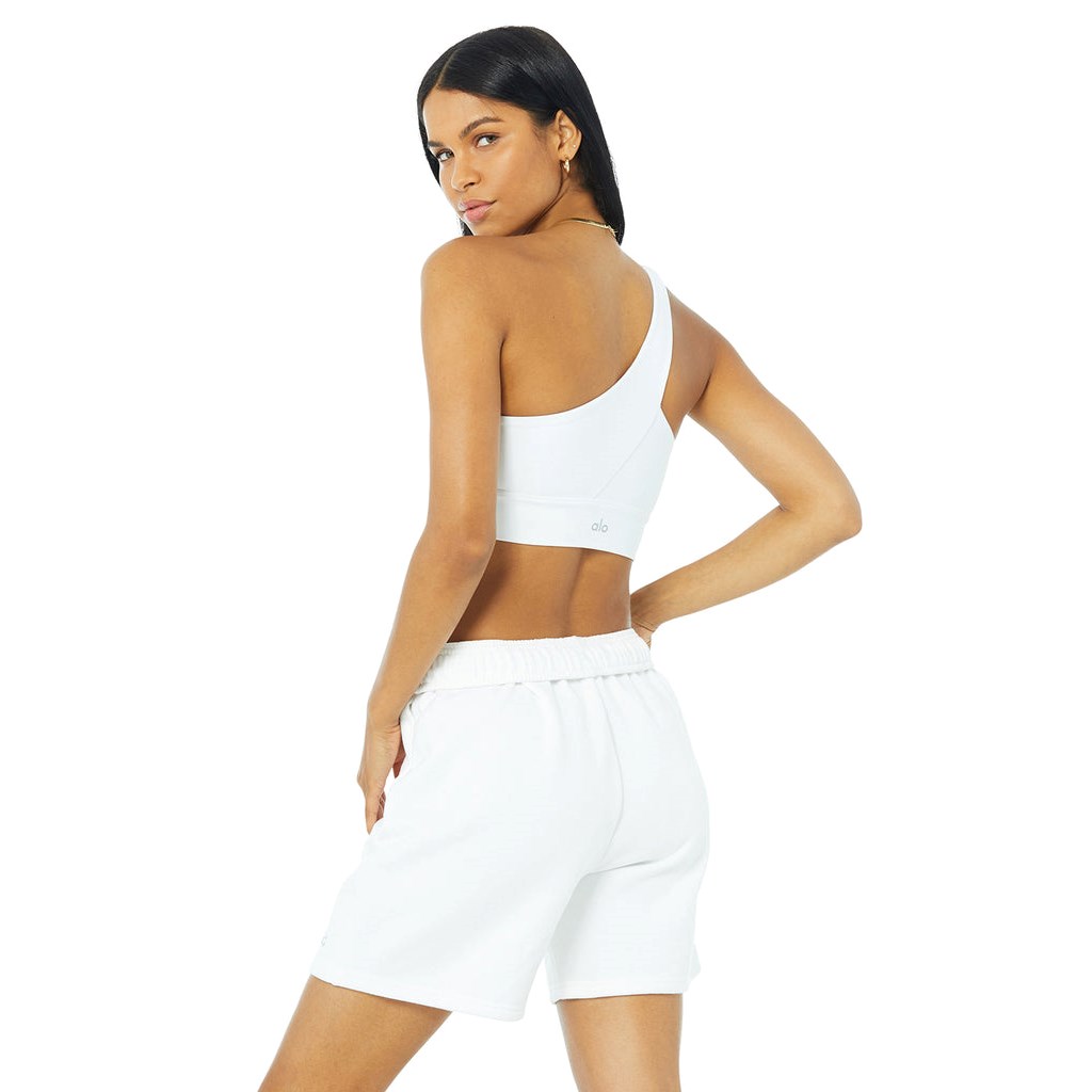 Sujetadores Deportivos Alo Yoga Diagonal Flex Mujer Blancos | PITM76810
