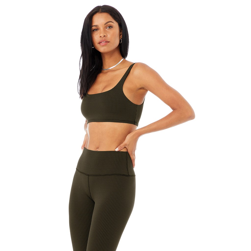 Sujetadores Deportivos Alo Yoga Micro Houndstooth Mujer Verdes | BKOP43597