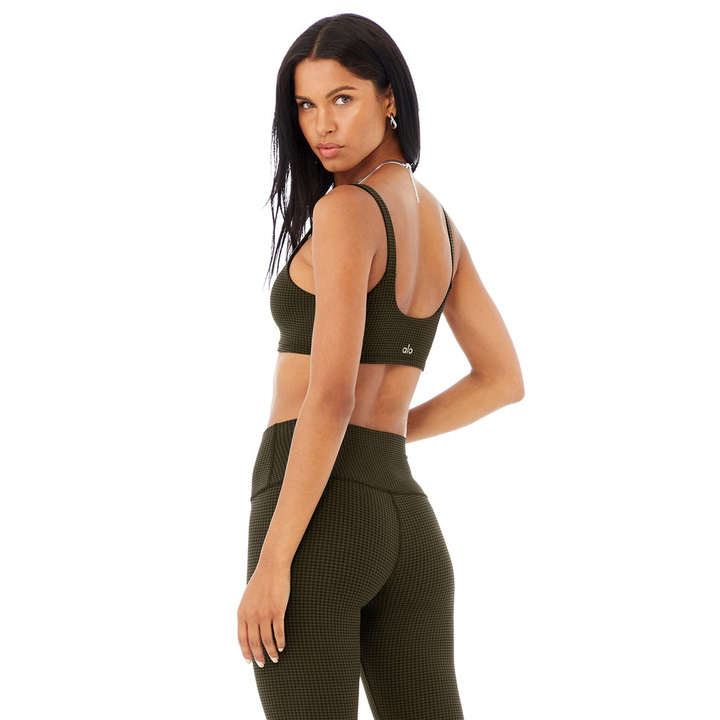 Sujetadores Deportivos Alo Yoga Micro Houndstooth Mujer Verdes | BKOP43597