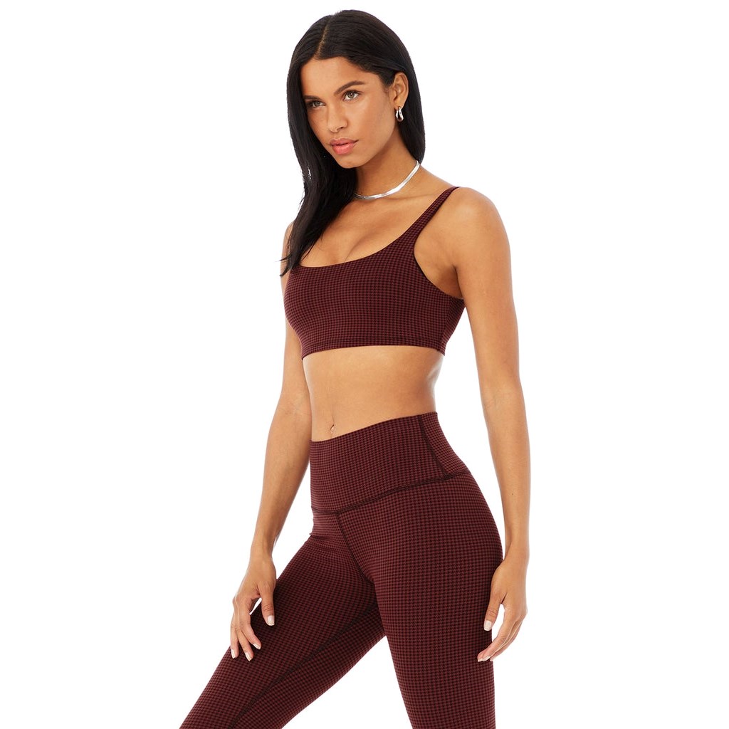 Sujetadores Deportivos Alo Yoga Micro Houndstooth Mujer Rojos | CDXT60251