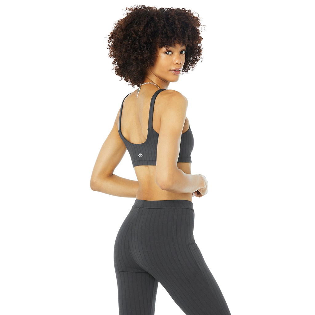 Sujetadores Deportivos Alo Yoga Pinstripe Mujer Grises | JRZF29761