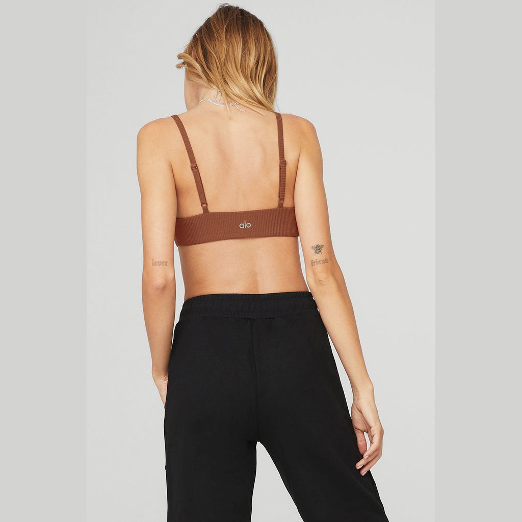 Sujetadores Deportivos Alo Yoga Ribbed Manifest Mujer Marrom | DRPC07136