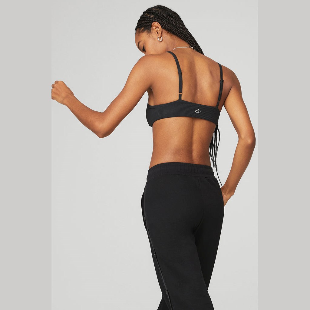 Sujetadores Deportivos Alo Yoga Ribbed Manifest Mujer Negros | HVPR26415