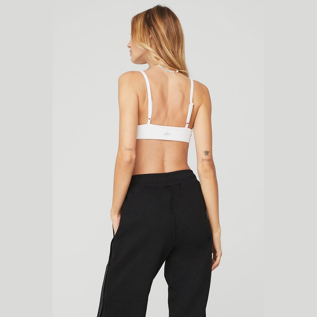 Sujetadores Deportivos Alo Yoga Ribbed Manifest Mujer Blancos | IDQY74168