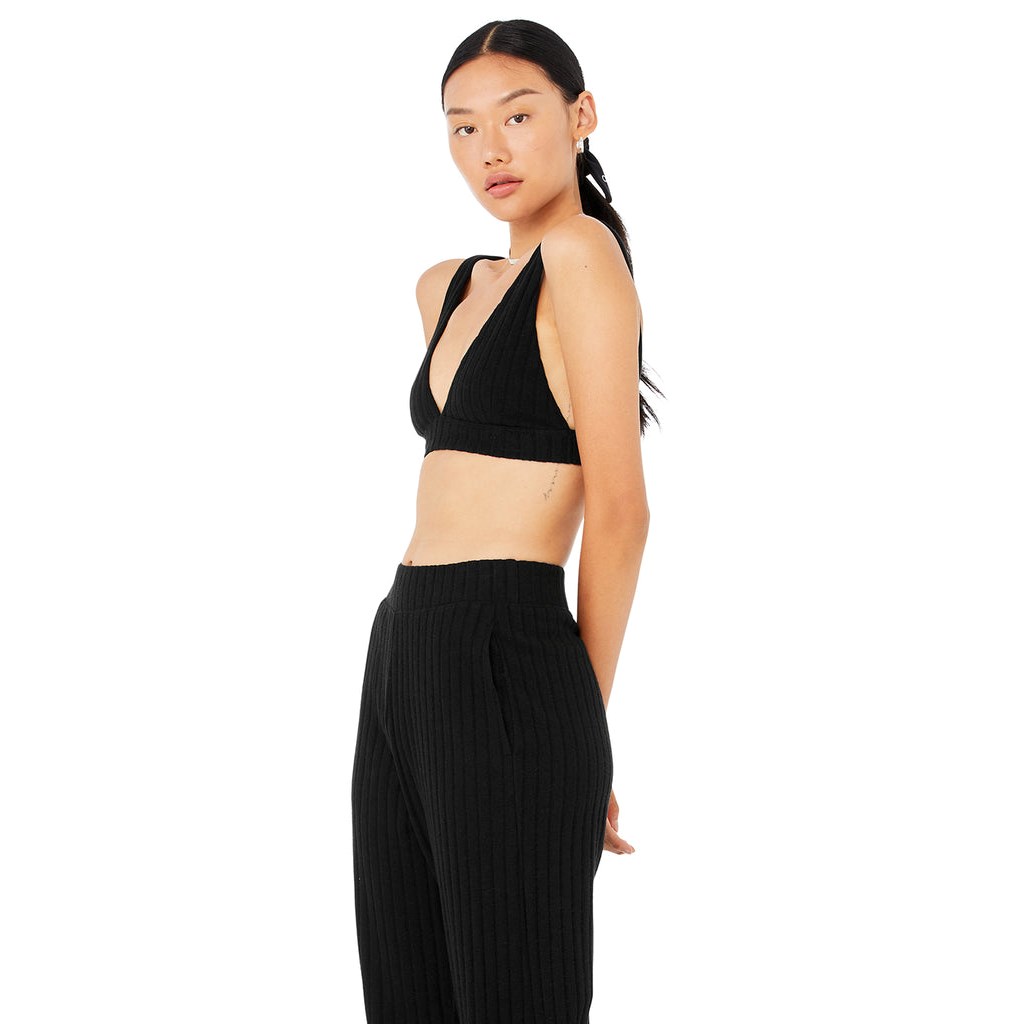 Sujetadores Deportivos Alo Yoga Ribbed Take Comodidad Mujer Negros | LVGK14302