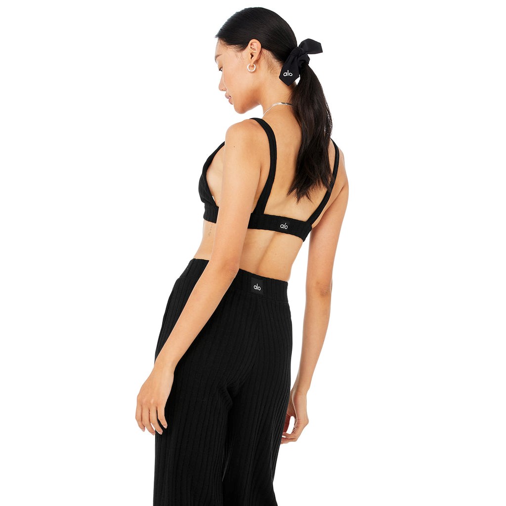 Sujetadores Deportivos Alo Yoga Ribbed Take Comodidad Mujer Negros | LVGK14302