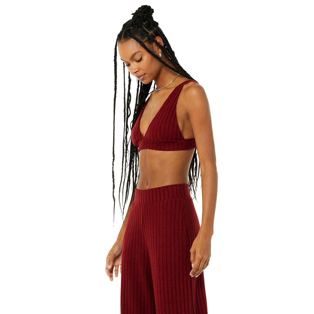 Sujetadores Deportivos Alo Yoga Ribbed Take Comodidad Mujer Rojos | UDBR07213