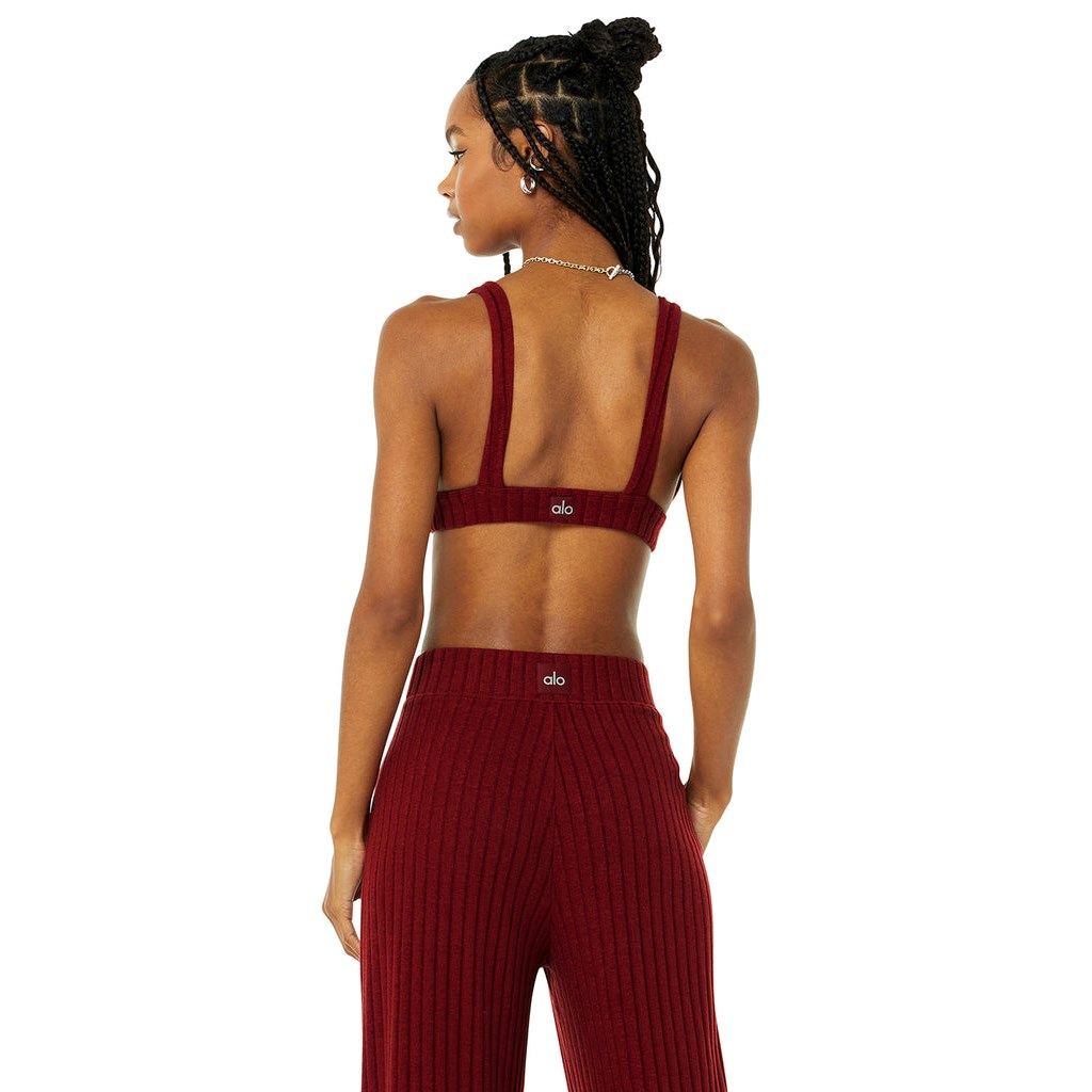 Sujetadores Deportivos Alo Yoga Ribbed Take Comodidad Mujer Rojos | UDBR07213