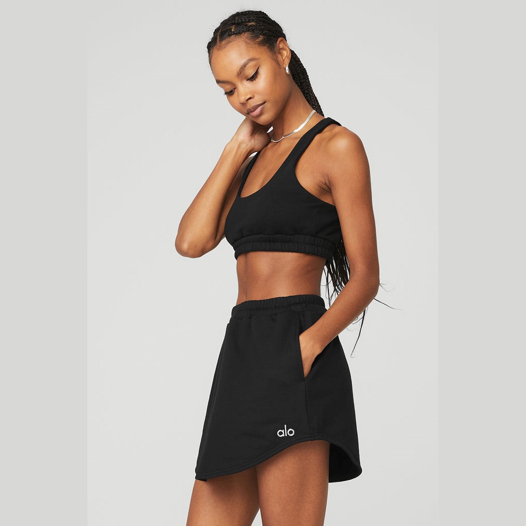 Sujetadores Deportivos Alo Yoga Scoop Neck Sweatshirt Mujer Negros | CZHD24738