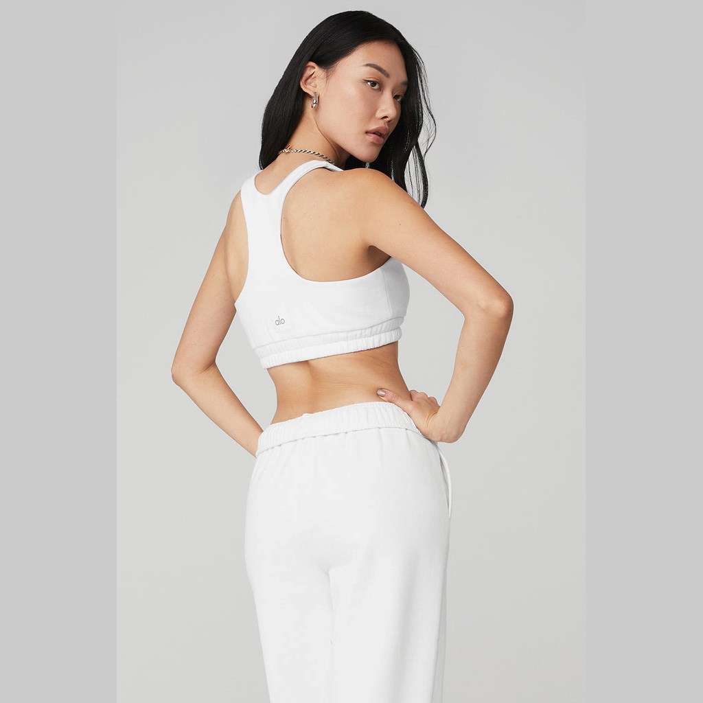 Sujetadores Deportivos Alo Yoga Scoop Neck Sweatshirt Mujer Blancos | EPQG71695