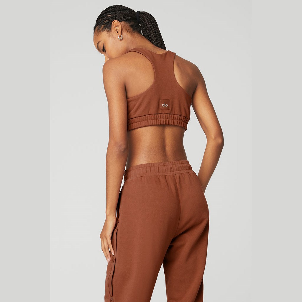 Sujetadores Deportivos Alo Yoga Scoop Neck Sweatshirt Mujer Marrom | IJWX83762