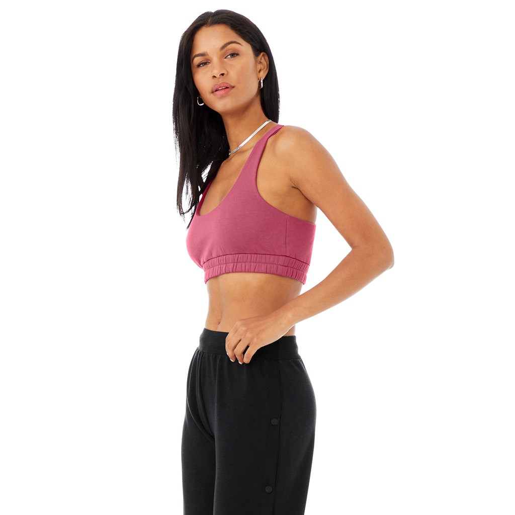 Sujetadores Deportivos Alo Yoga Scoop Neck Sweatshirt Mujer Rosas | KVUM03597