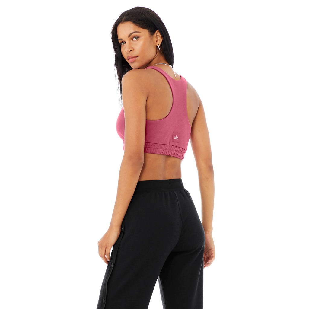 Sujetadores Deportivos Alo Yoga Scoop Neck Sweatshirt Mujer Rosas | KVUM03597