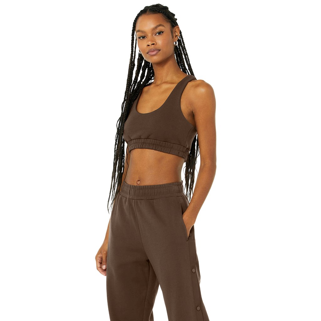 Sujetadores Deportivos Alo Yoga Scoop Neck Sweatshirt Mujer Marrom | QFKY81279