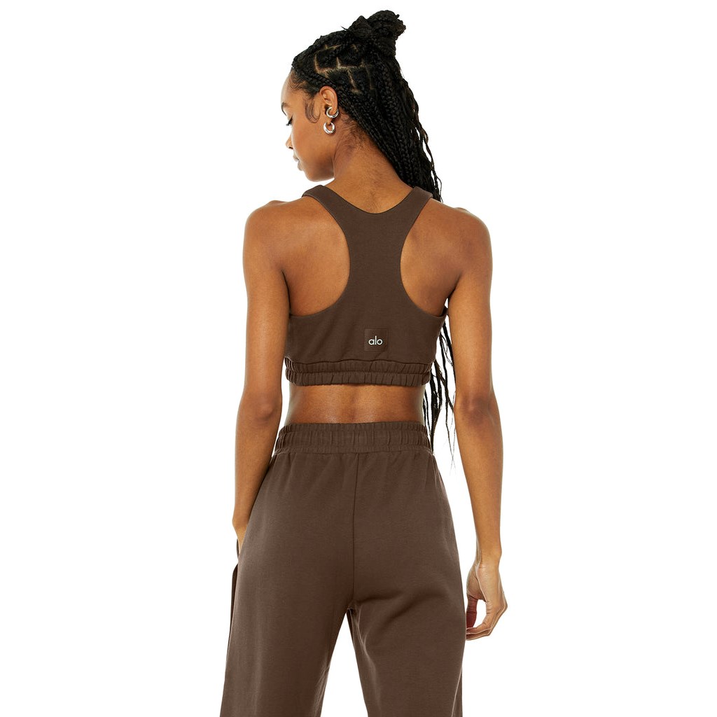 Sujetadores Deportivos Alo Yoga Scoop Neck Sweatshirt Mujer Marrom | QFKY81279