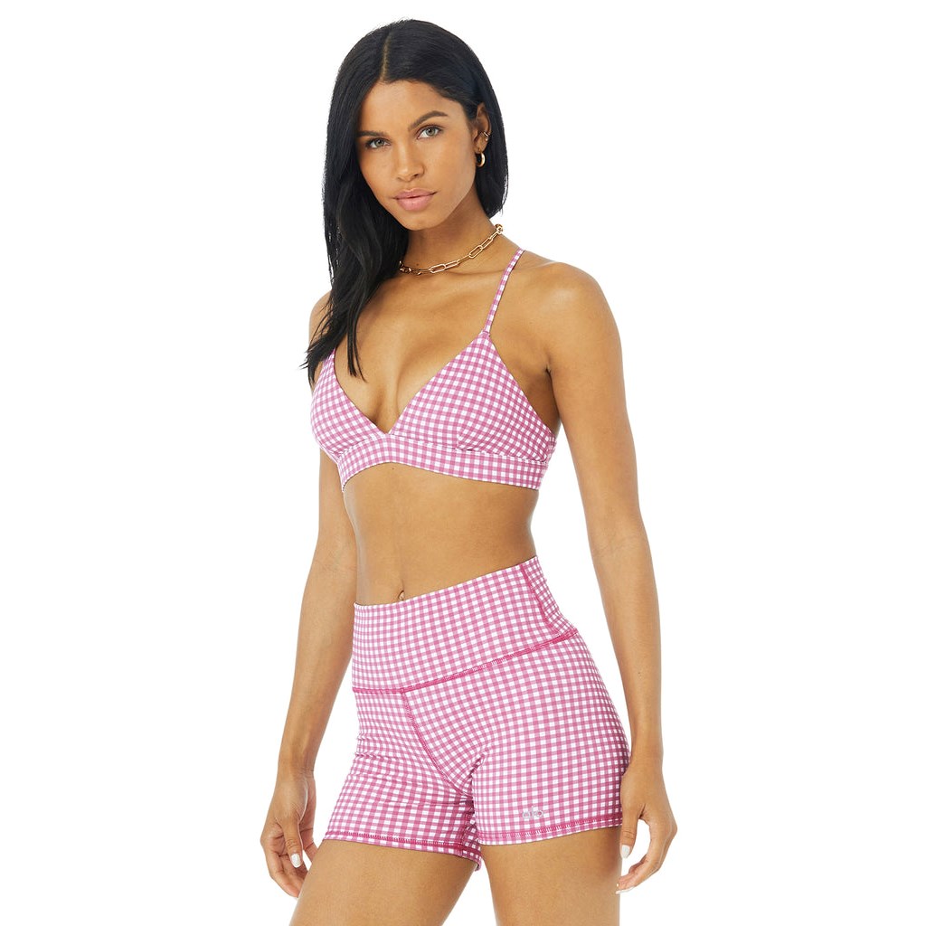 Sujetadores Deportivos Alo Yoga Vapor Splendor Gingham Mujer Rosas | NBFM26531