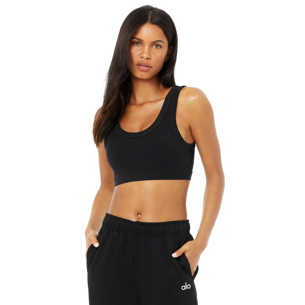 Sujetadores Deportivos Alo Yoga Wellness Mujer Negros | DGCU73248