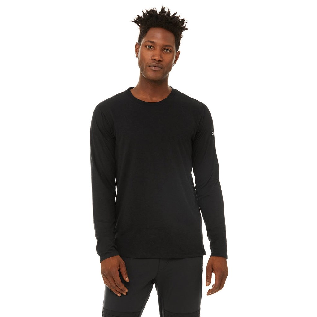 Sweatshirt Alo Yoga Airwave Long Sleeve Hombre Negros | HQVN35827