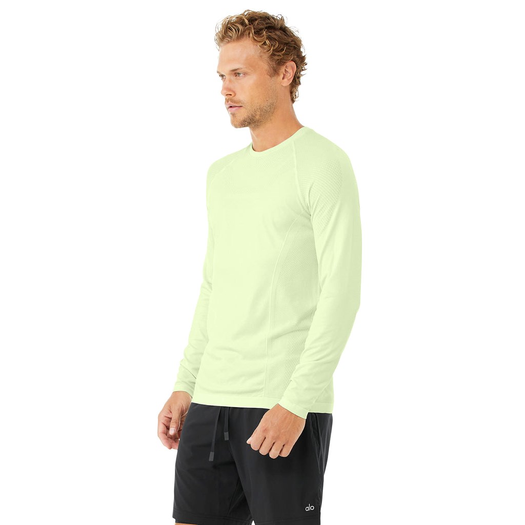Sweatshirt Alo Yoga Amplify Seamless Long Sleeve Hombre Verdes | RUTH82561