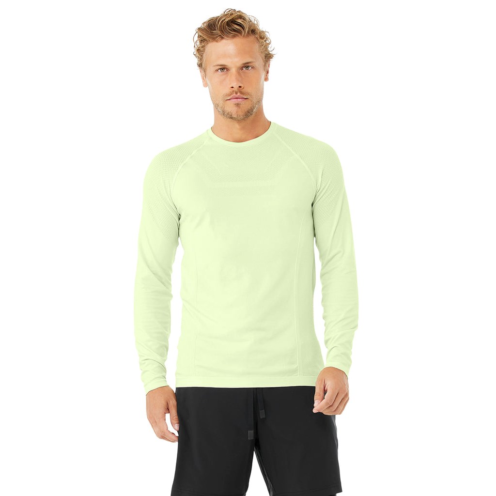 Sweatshirt Alo Yoga Amplify Seamless Long Sleeve Hombre Verdes | RUTH82561