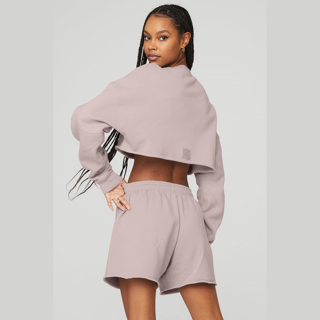 Sweatshirt Alo Yoga Extreme Crop Crew Neck Mujer Morados | VGWY15782