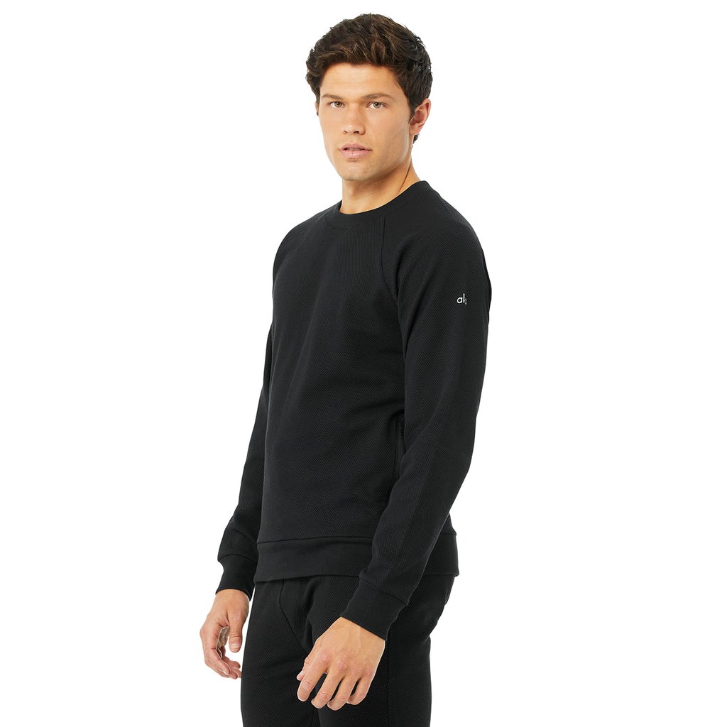 Sweatshirt Alo Yoga Impel Long Sleeve Hombre Negros | KQDE91583