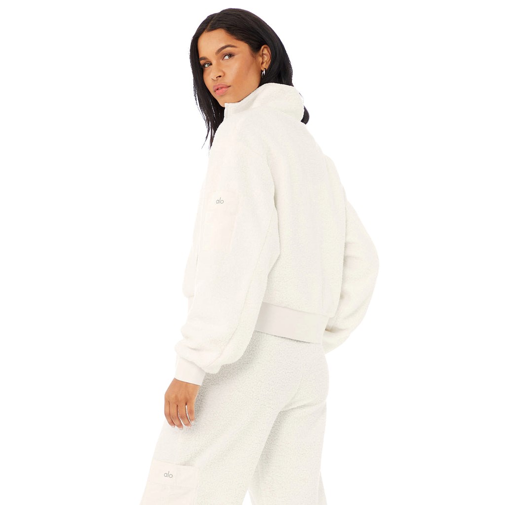 Sweatshirt Alo Yoga Micro Sherpa Solstice Coverup Mujer Blancos | MSPF13507