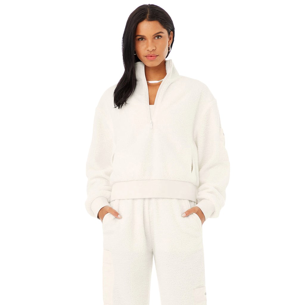 Sweatshirt Alo Yoga Micro Sherpa Solstice Coverup Mujer Blancos | MSPF13507