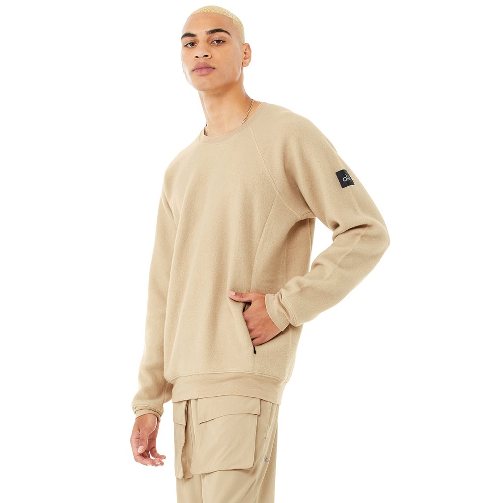 Sweatshirt Alo Yoga Triumph Crew Neck Hombre Beige | AMXJ24673