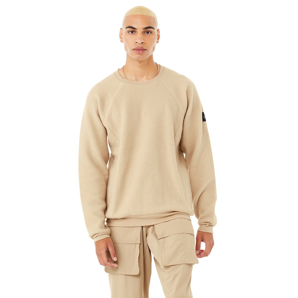 Sweatshirt Alo Yoga Triumph Crew Neck Hombre Beige | AMXJ24673