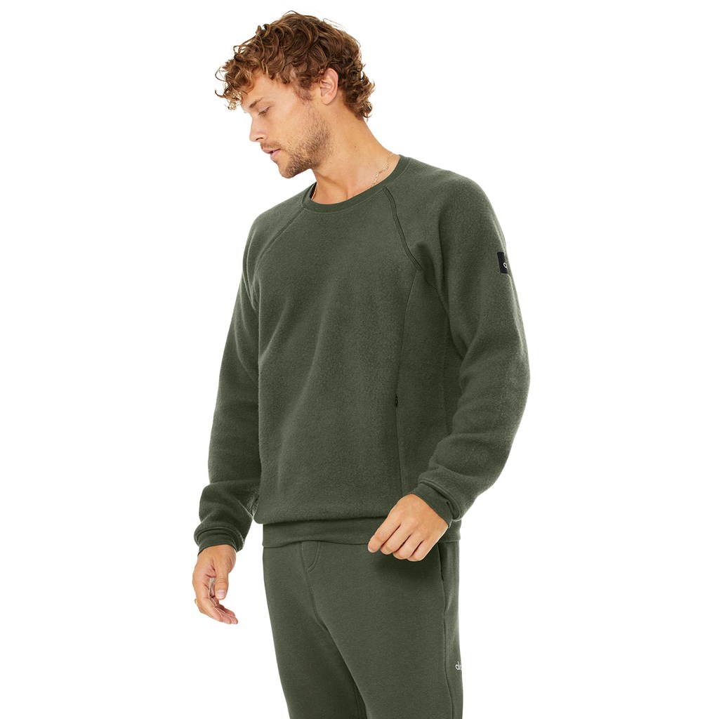 Sweatshirt Alo Yoga Triumph Crew Neck Hombre Verdes | SBCG28045