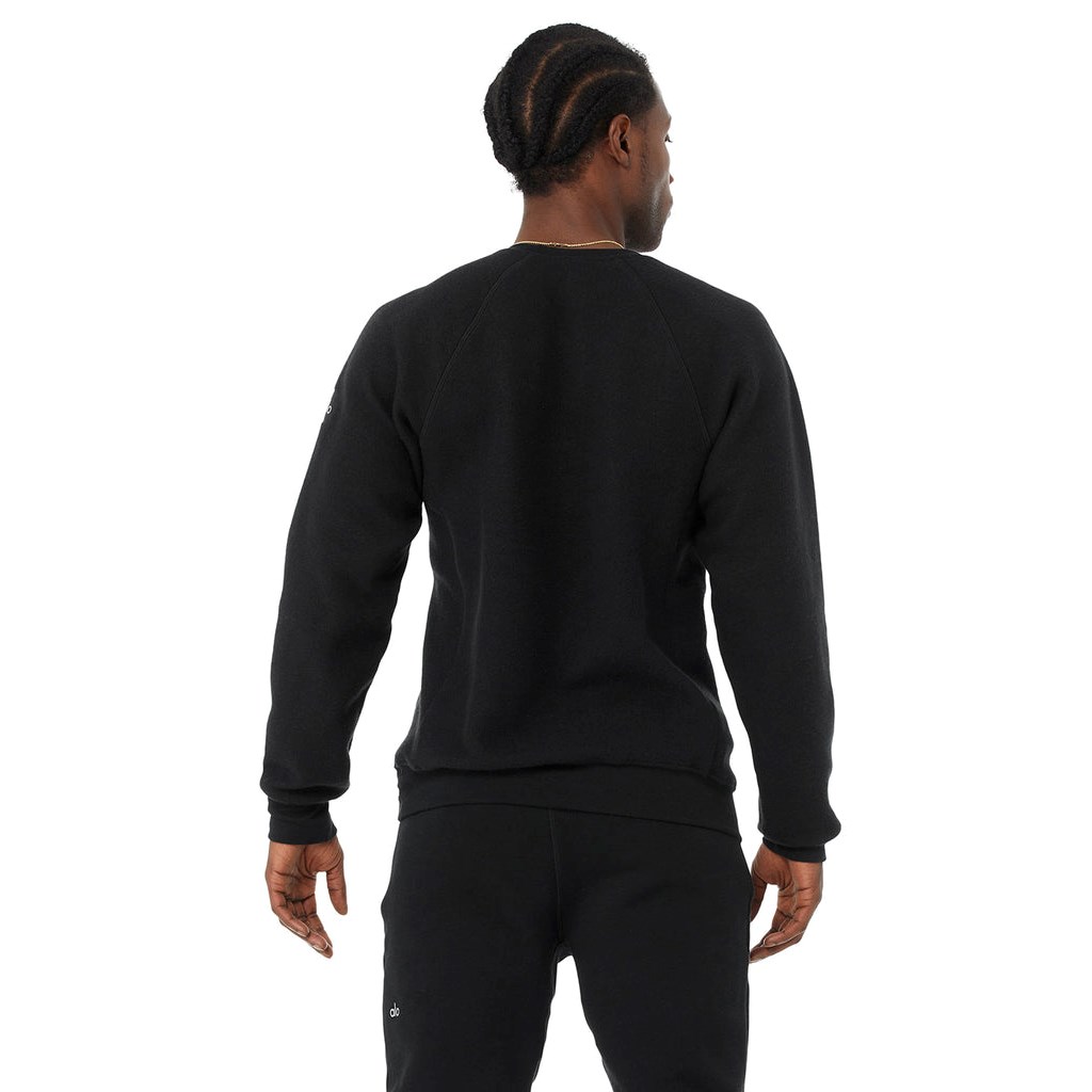 Sweatshirt Alo Yoga Triumph Crew Neck Long Sleeve Hombre Negros | OLKB02869