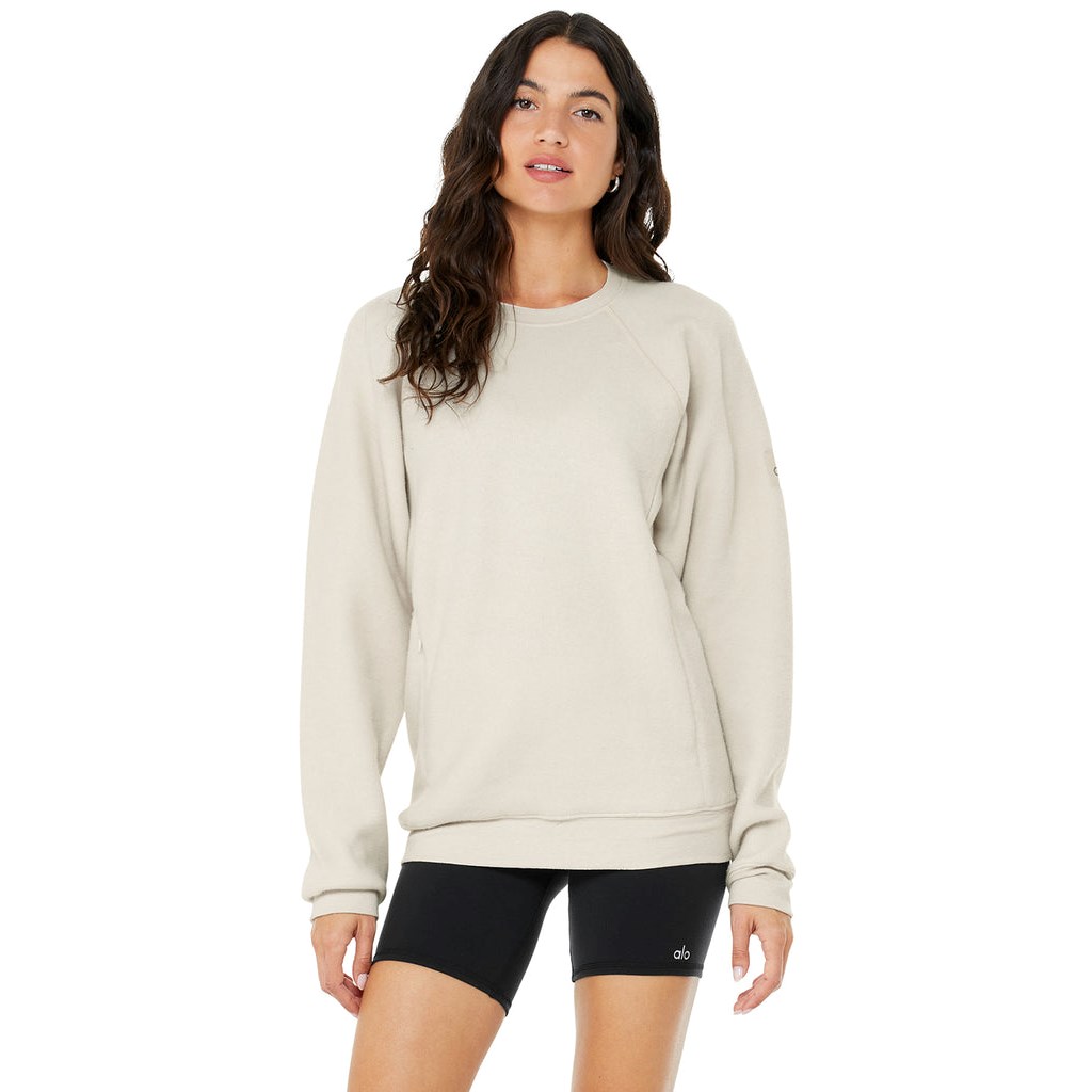 Sweatshirt Alo Yoga Triumph Crew Neck Sweatshirt Mujer Beige | UTXO30459