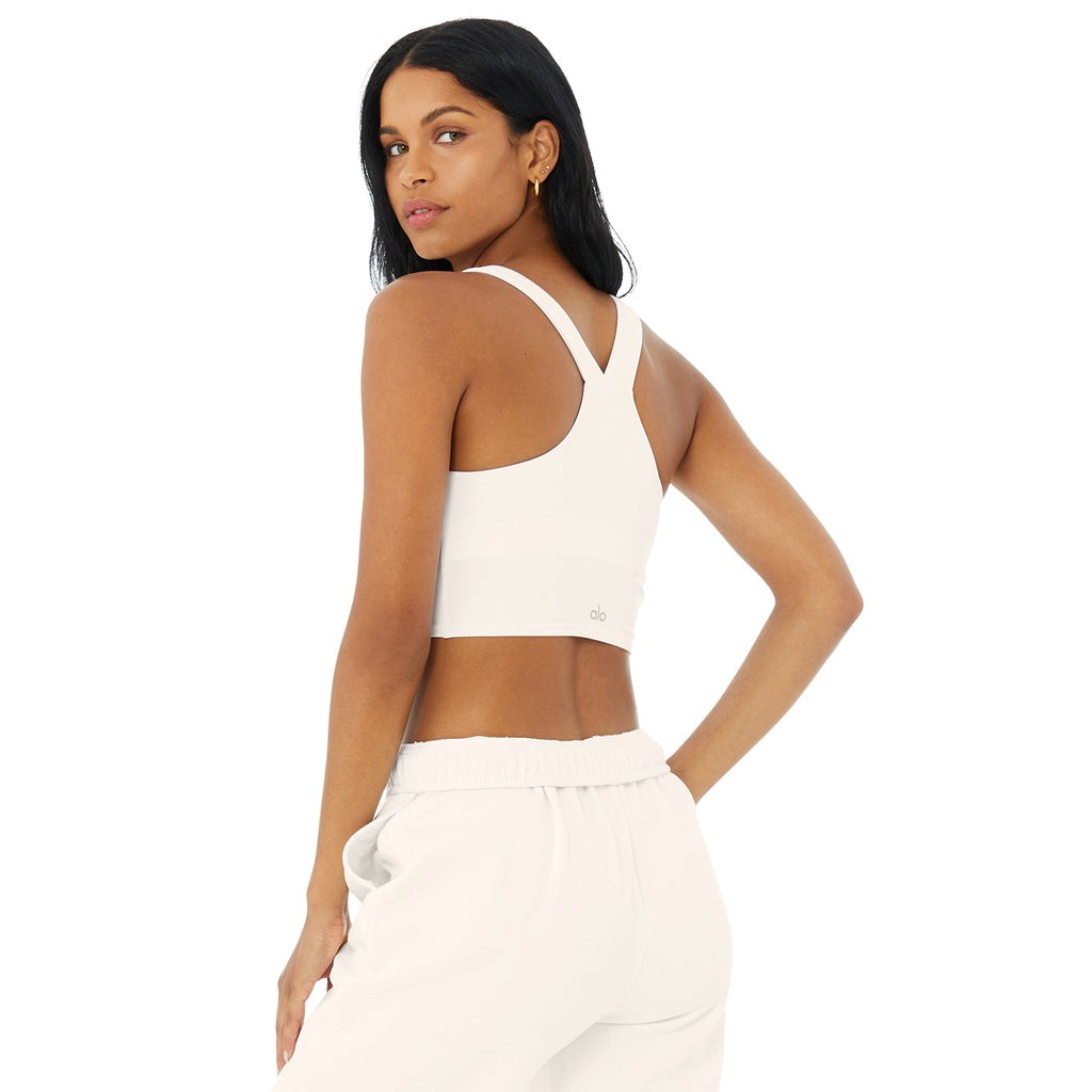 Tank Top Alo Yoga Airbrush Real Mujer Blancos | EPQD10325
